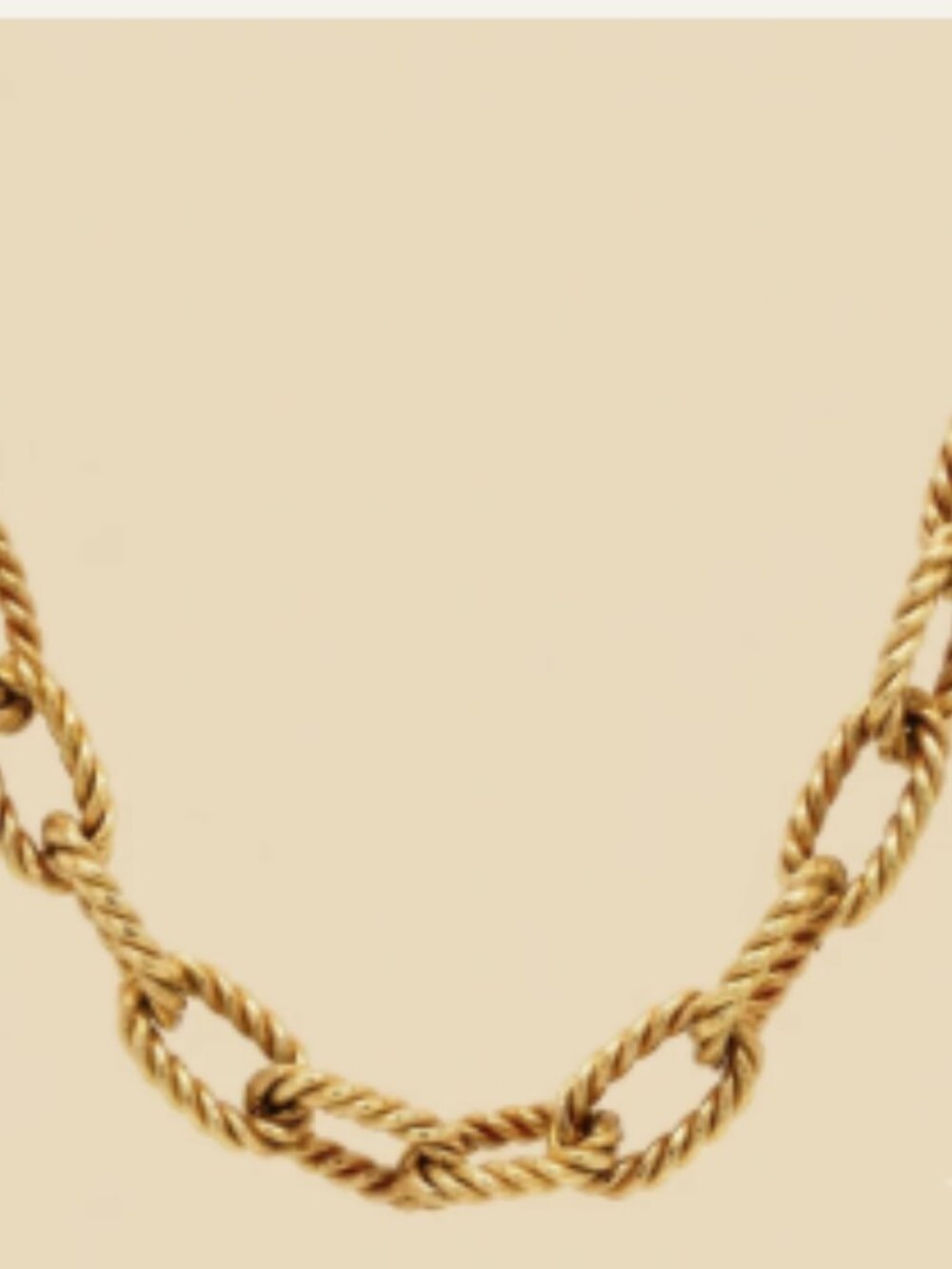 18K 20" Cartier Solid Yellow Gold Braided Oval Link Spectacular Necklace
